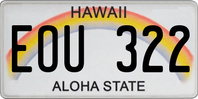 HI license plate EOU322