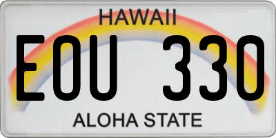 HI license plate EOU330