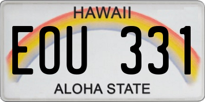HI license plate EOU331