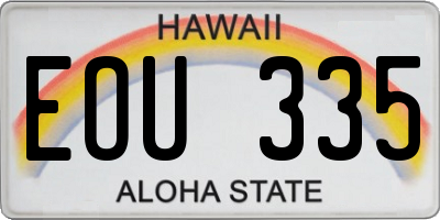 HI license plate EOU335