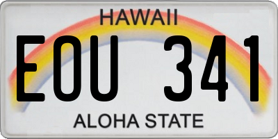 HI license plate EOU341