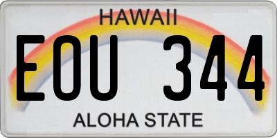 HI license plate EOU344