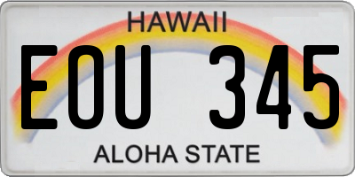HI license plate EOU345