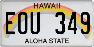 HI license plate EOU349