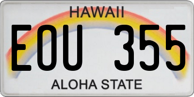 HI license plate EOU355
