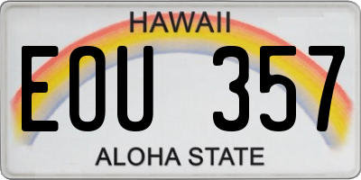 HI license plate EOU357
