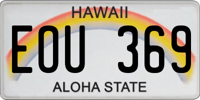 HI license plate EOU369