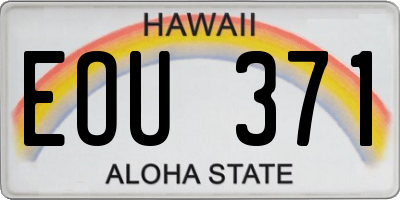 HI license plate EOU371