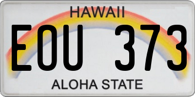 HI license plate EOU373