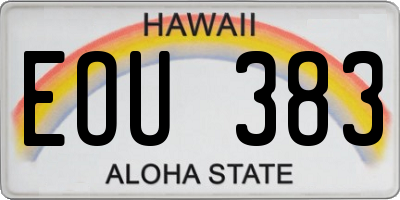HI license plate EOU383