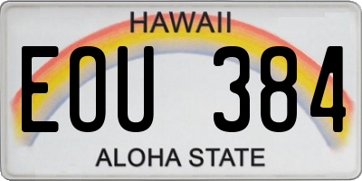 HI license plate EOU384