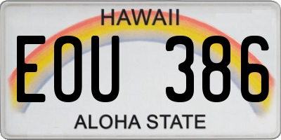 HI license plate EOU386