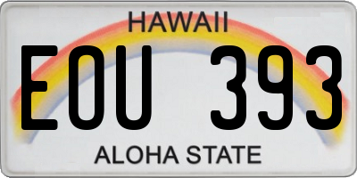HI license plate EOU393