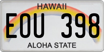 HI license plate EOU398