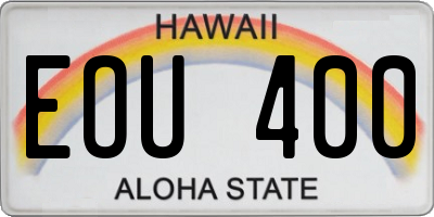 HI license plate EOU400