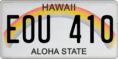 HI license plate EOU410