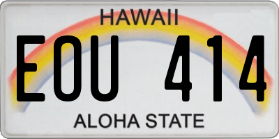 HI license plate EOU414