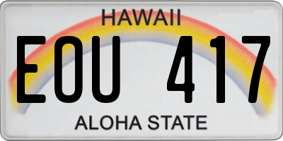 HI license plate EOU417