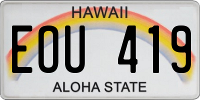 HI license plate EOU419