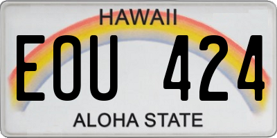 HI license plate EOU424