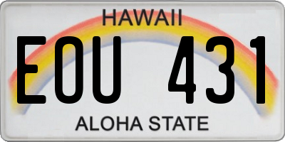 HI license plate EOU431