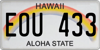 HI license plate EOU433