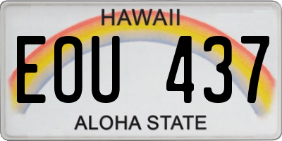 HI license plate EOU437