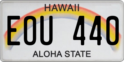 HI license plate EOU440