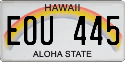 HI license plate EOU445