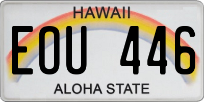 HI license plate EOU446