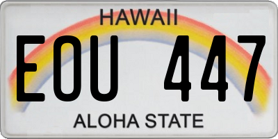 HI license plate EOU447