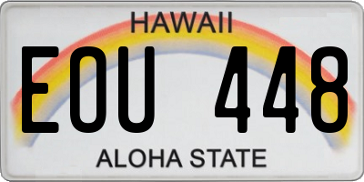 HI license plate EOU448