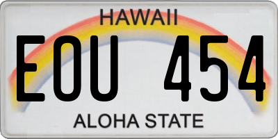 HI license plate EOU454