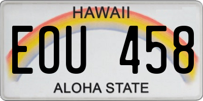 HI license plate EOU458