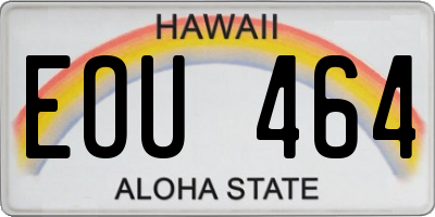 HI license plate EOU464