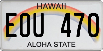 HI license plate EOU470