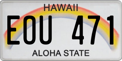 HI license plate EOU471