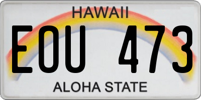 HI license plate EOU473