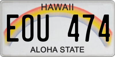 HI license plate EOU474