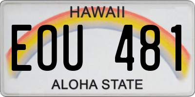 HI license plate EOU481