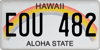 HI license plate EOU482