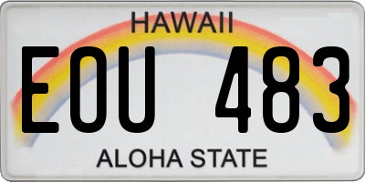 HI license plate EOU483