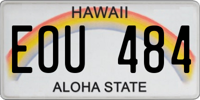 HI license plate EOU484