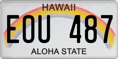 HI license plate EOU487