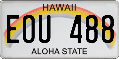 HI license plate EOU488