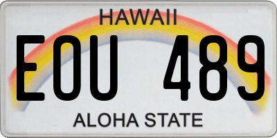 HI license plate EOU489
