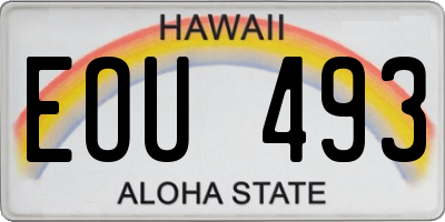 HI license plate EOU493