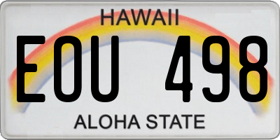 HI license plate EOU498