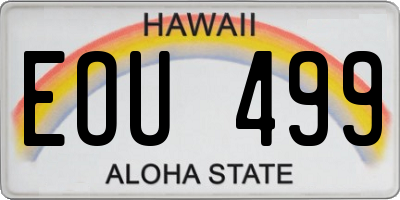 HI license plate EOU499