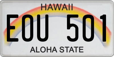 HI license plate EOU501